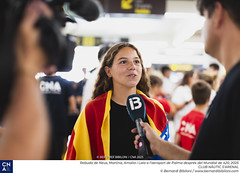 Rebuda de Neus, Martina, Amalia i Laia a l’aeroport de Palma de després del Mundial de 420, 2025