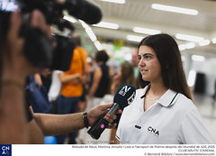 Rebuda de Neus, Martina, Amalia i Laia a l’aeroport de Palma de després del Mundial de 420, 2025