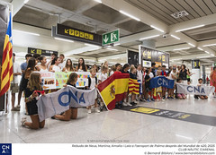 Rebuda de Neus, Martina, Amalia i Laia a l’aeroport de Palma de després del Mundial de 420, 2025