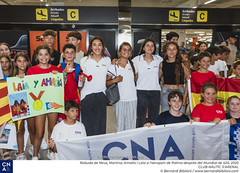 Rebuda de Neus, Martina, Amalia i Laia a l’aeroport de Palma de després del Mundial de 420, 2025